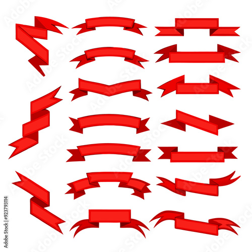 Free Download Ribbon banner flat vector set on a isolated white background (12) - GFXLoad