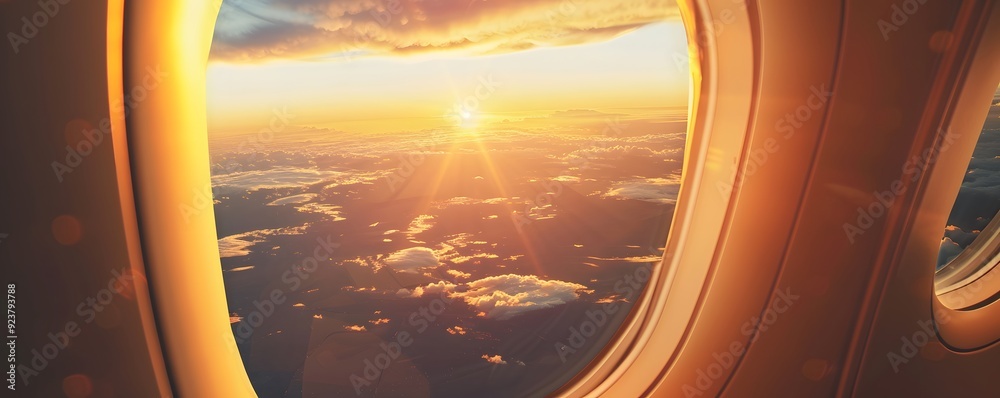 Sunset View From Airplane Window Sunset View From Airplane Window