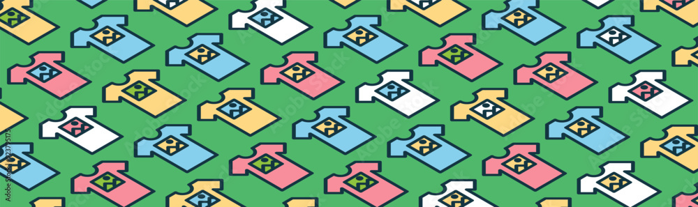 Isometric t-shirt pattern. Print on demand service banner. Tees with prints banner. Isometric t-shirt pattern. Print on demand service banner. Tees with prints banner.