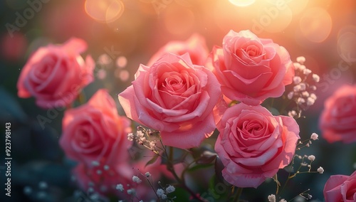 Pink Roses in the Golden Hour