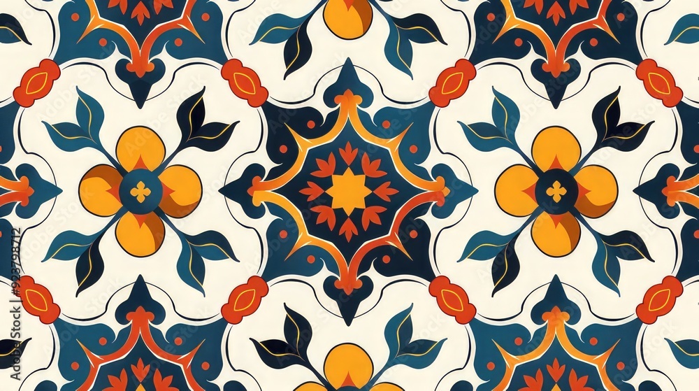 Fototapeta premium seamless pattern with flowers