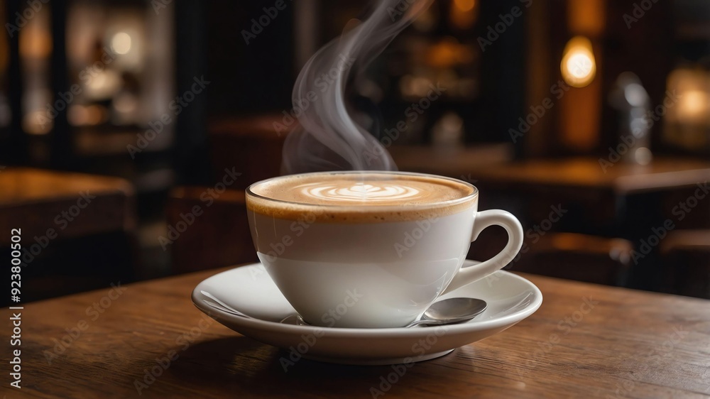caf au lait coffee strong coffee mixed with hot milk served aesthetically in a wooden table caf au lait coffee strong coffee mixed with hot milk served aesthetically in a wooden table