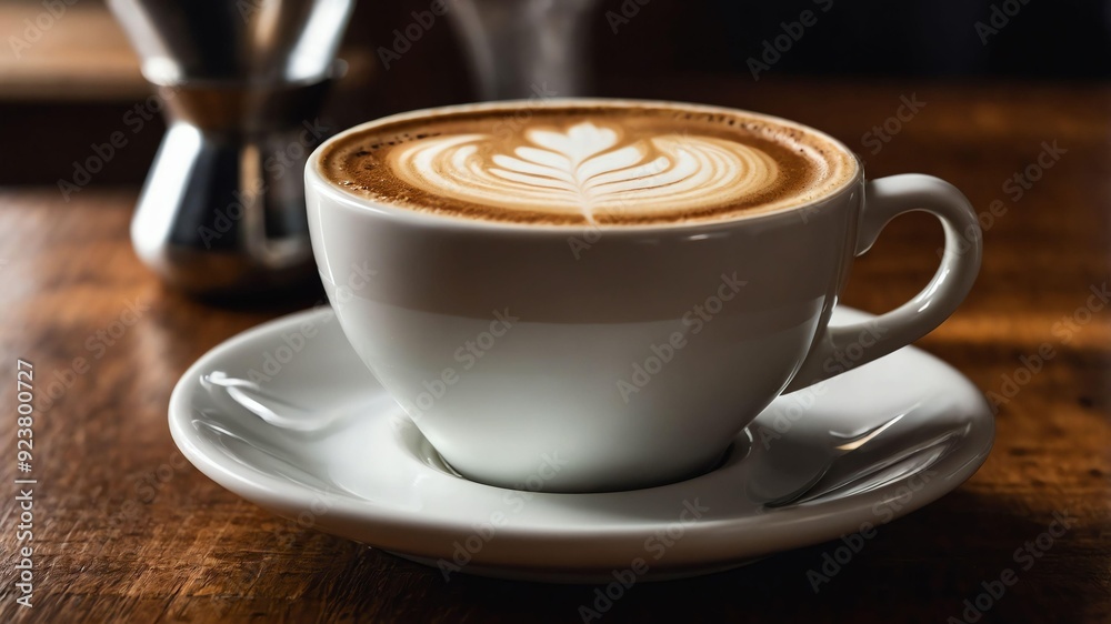 flat white coffee similar to a latte but with a highe served aesthetically in a wooden table flat white coffee similar to a latte but with a highe served aesthetically in a wooden table