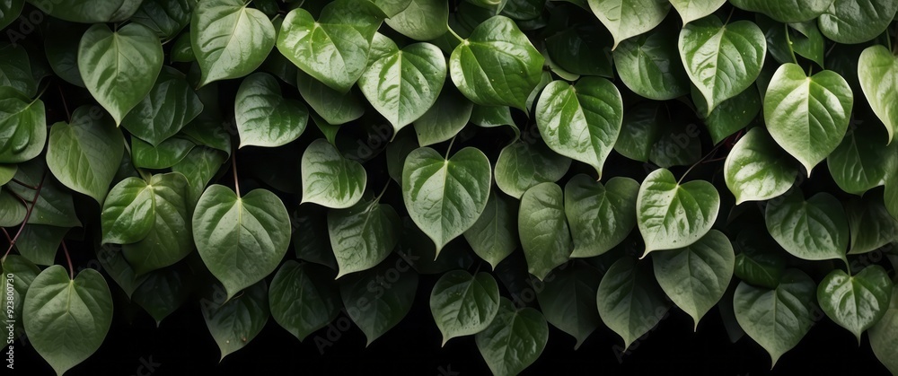 A Close-up View of Green Heart-Shaped Leaves A Close-up View of Green Heart-Shaped Leaves