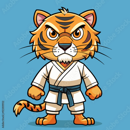 tiger karate kimono judo taekwondo vector sport mascot