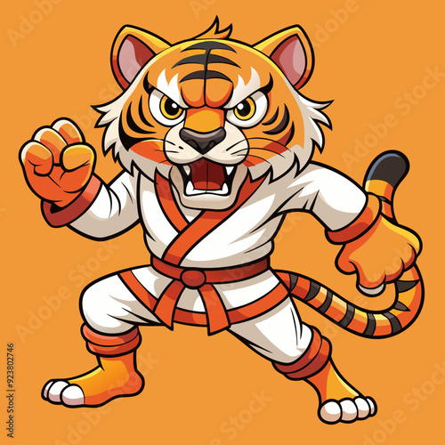 tiger karate kimono judo taekwondo vector sport mascot