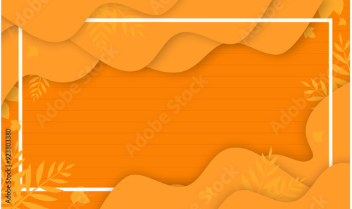 autumn orange volumetric background frame with autumn leaves