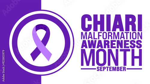 Chiari Malformation Awareness Month is observed every year in September. Holiday concept. Template for background, banner, card, poster, placard, design template with unique shapes with standard color