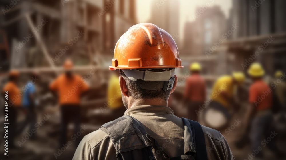 portrait of craftsman working at construction site portrait of craftsman working at construction site