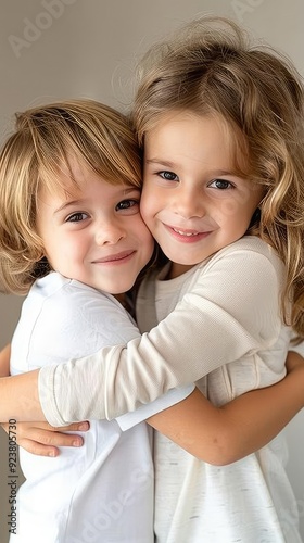 A tender hug between siblings signifying acceptance, while a quarrel ends in rejection and turned backs