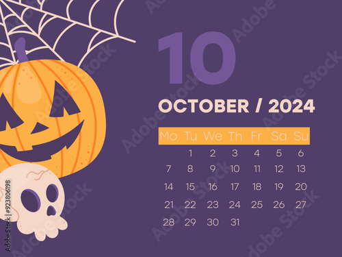october calendar, autumn cozy calendar
