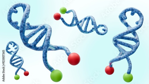 Bilde på lerret 3d rendering of molecular beacons, are DNA probes designed to detect specific nu