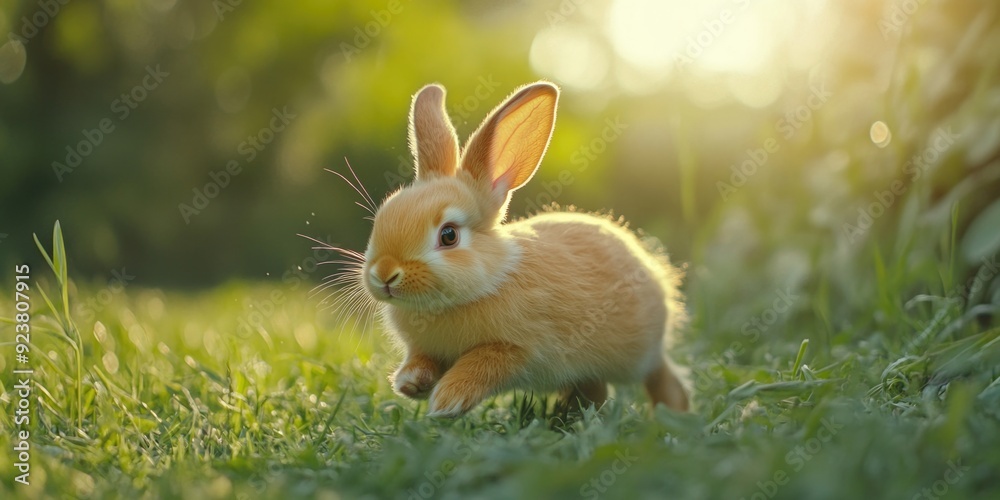 Energetic Rabbit in a Meadow Energetic Rabbit in a Meadow