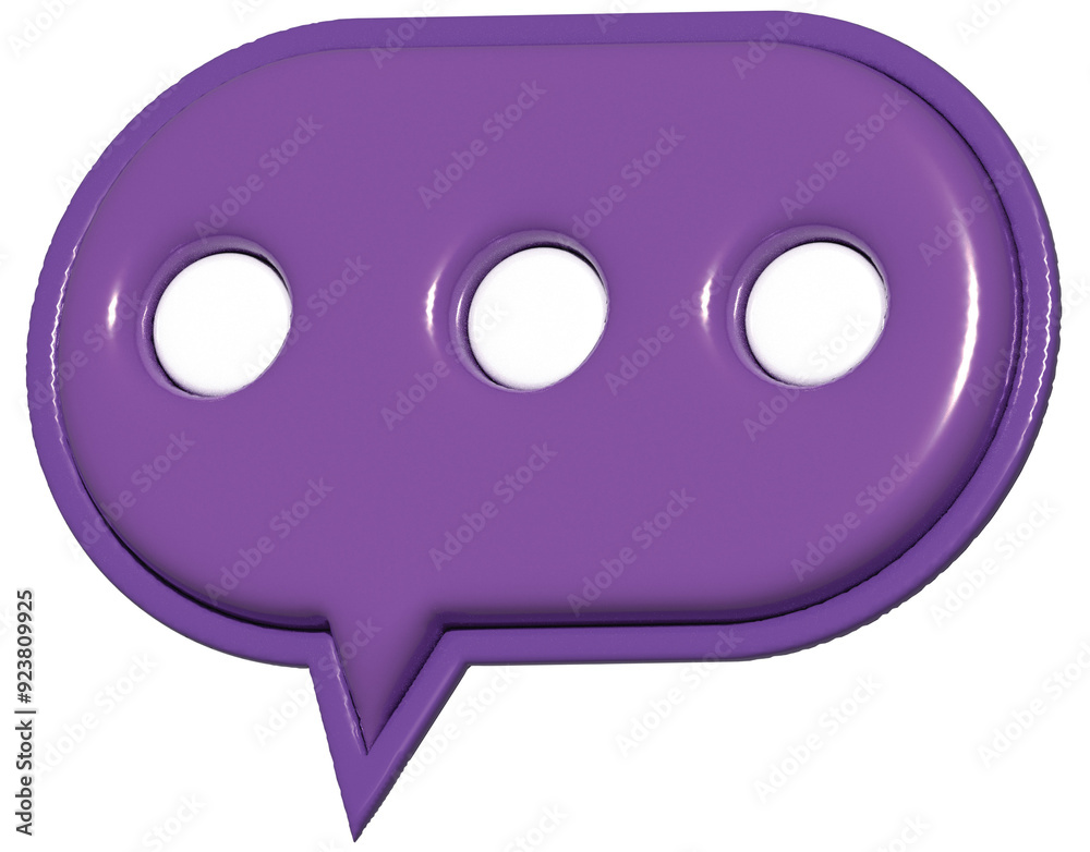 Purple 3D Message Icon Purple 3D Message Icon
