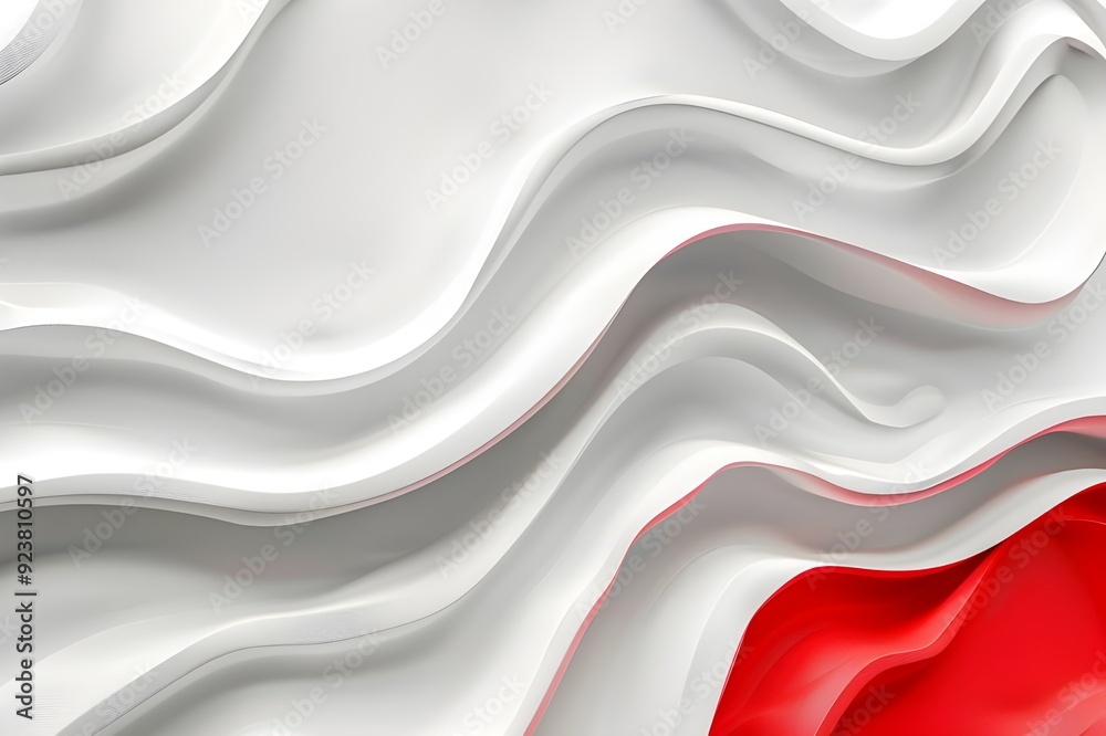 Obraz premium Abstract White and Red Wavy Pattern