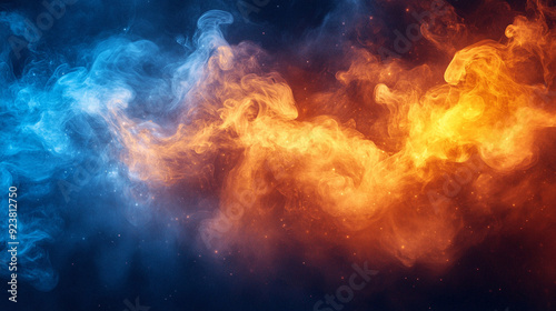 blue and yellow smoke texture background