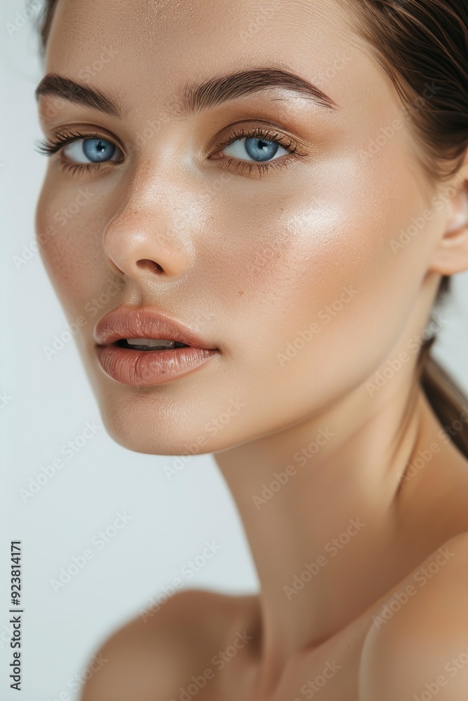 A woman with bare shoulders clean skin A woman with bare shoulders clean skin