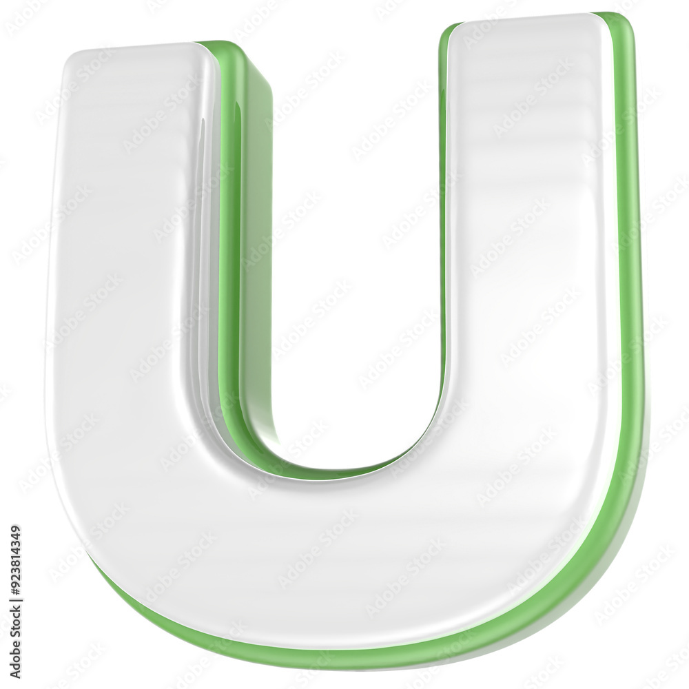 U Letter 3D Render