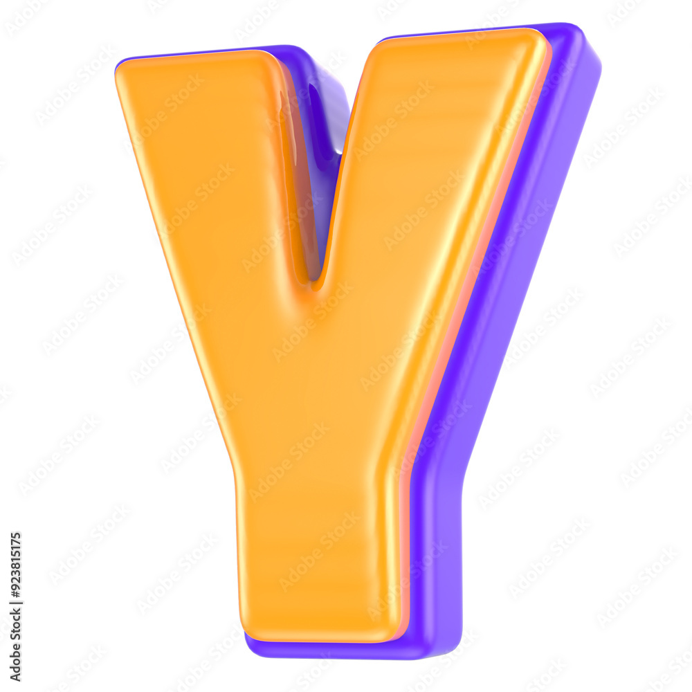 Y Font 3D Render