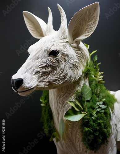 Animal Made of Plants with bodies are composed of plants, trees, or natural elements, symbolizing a deep connection between wildlife and nature photo