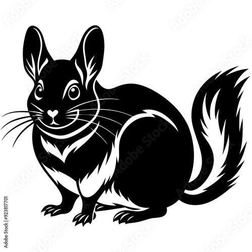 simple vector silhouette of a Chinchilla illustration