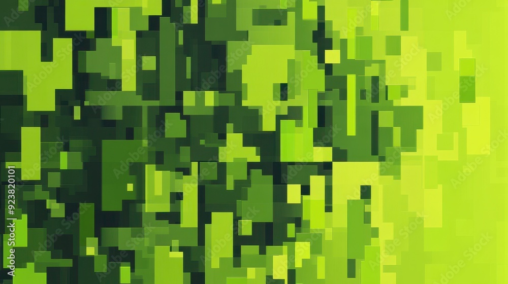 Abstract Green Pixelated Background with Dynamic Pattern Abstract Green Pixelated Background with Dynamic Pattern