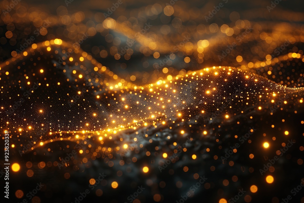 Abstract Gold Glittering Landscape Abstract Gold Glittering Landscape