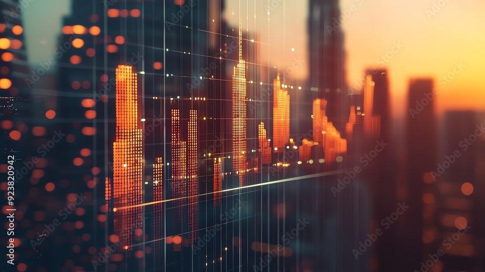 A stunning urban skyline at sunset, overlaid with a dynamic finance graph, symbolizing growth and investment opportunities. A stunning urban skyline at sunset, overlaid with a dynamic finance graph, symbolizing growth and investment opportunities.
