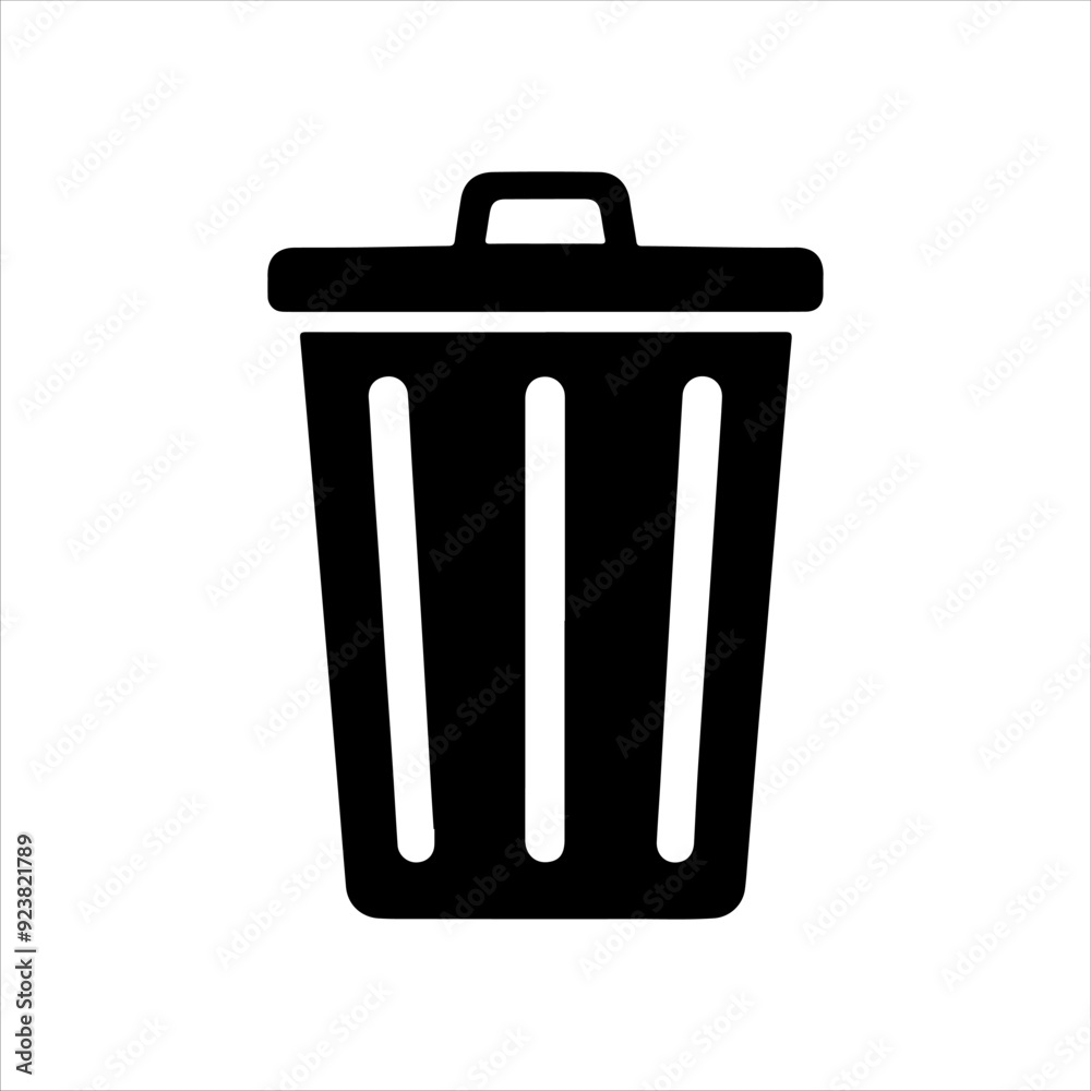 Trash delete icon silhouette vector illustration design on white background. Trash delete icon silhouette vector illustration design on white background.