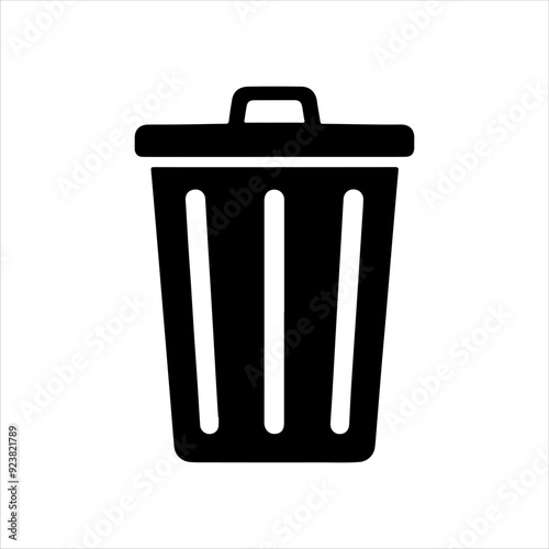 Trash delete icon silhouette vector illustration design on white background.