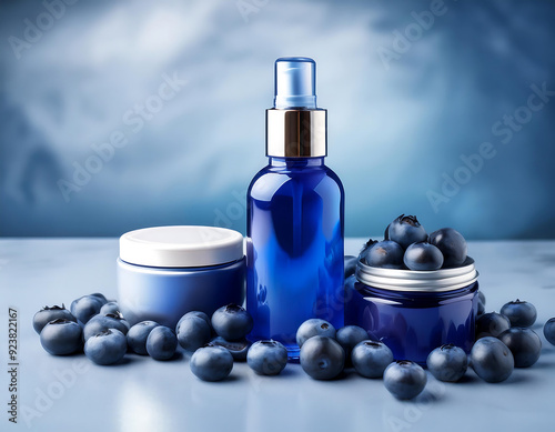  Beauty Products with Blueberries- An image of a bottle and jar of beauty products based on _1(90) photo