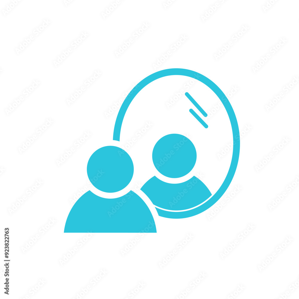 Mirror, reflection icon Isolated on white background. From blue icon set Mirror, reflection icon Isolated on white background. From blue icon set