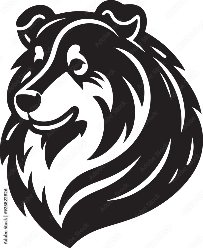 Obraz premium bear mascot silhouette vector art illustration