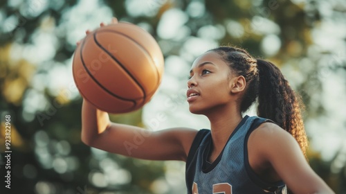 Female Basketball Player in Action