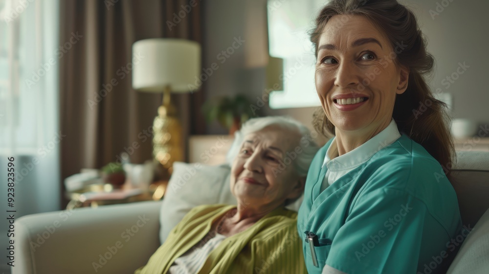 The nurse with elderly patient. The nurse with elderly patient.