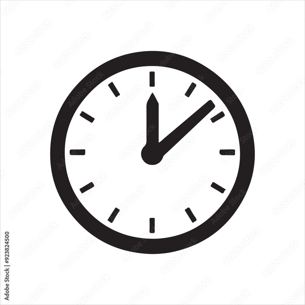 Wall watch icon silhouette vector illustration design on white background. Wall watch icon silhouette vector illustration design on white background.