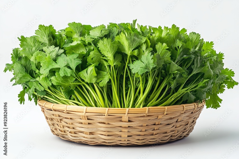 A crisp display of vibrant green lettuce leaves arranged in a natural woven basket, showcasing their freshness and texture. A crisp display of vibrant green lettuce leaves arranged in a natural woven basket, showcasing their freshness and texture.