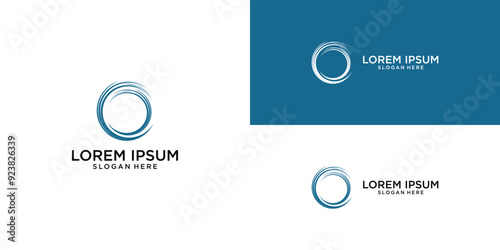 Creative circle ring logo design with unique concept premium vector