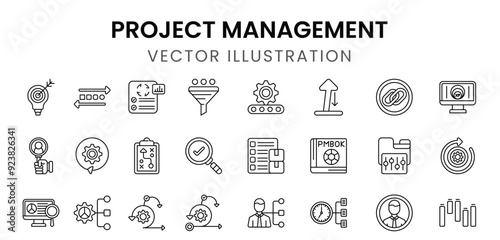 Project Management Line Icons