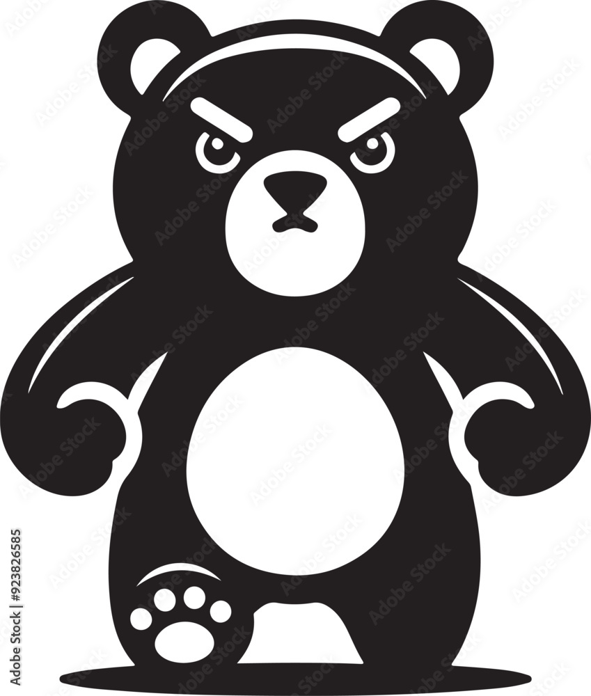 Fototapeta premium bear mascot silhouette vector art illustration