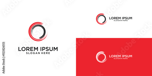 Creative circle ring logo design with unique concept premium vector