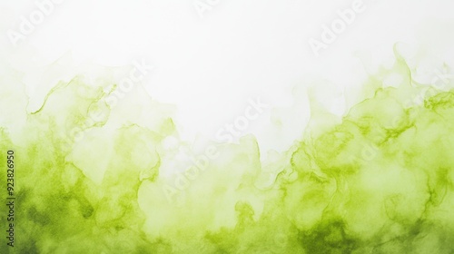 Abstract Green Watercolor Background with Fluid Patterns photo