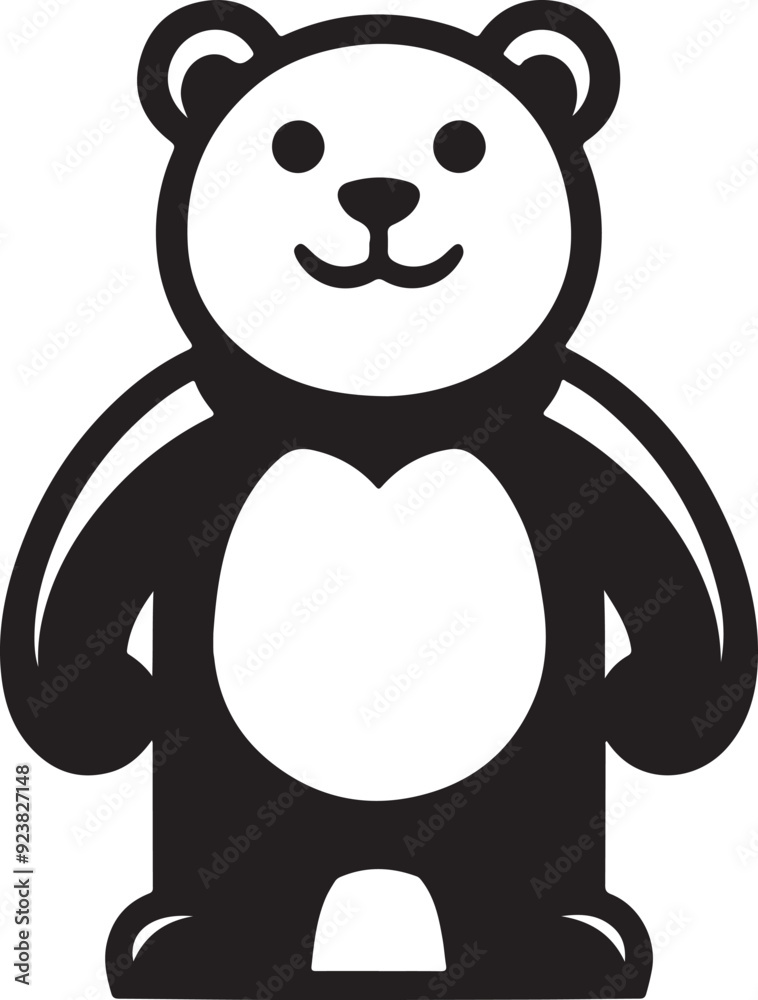 Fototapeta premium bear mascot silhouette vector art illustration