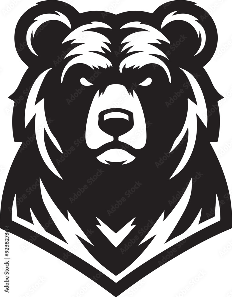 Obraz premium bear mascot silhouette vector art illustration