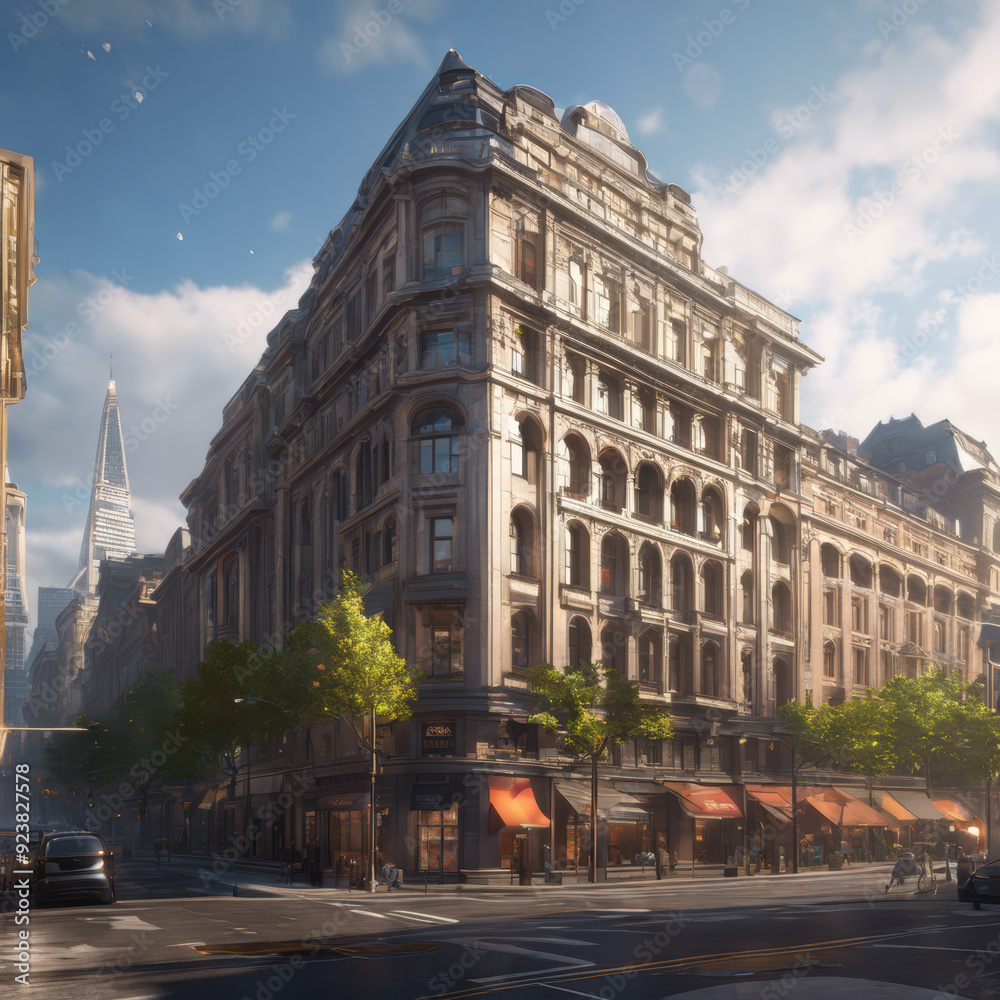 Naklejka premium 幻想的な風景街並み