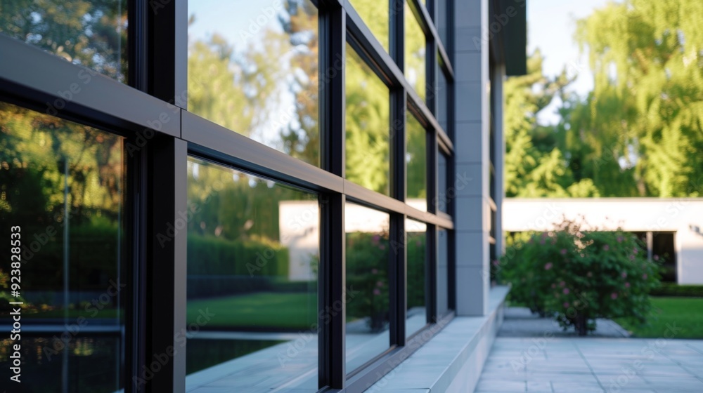 Fototapeta premium A sleek and modern aluminum window profile