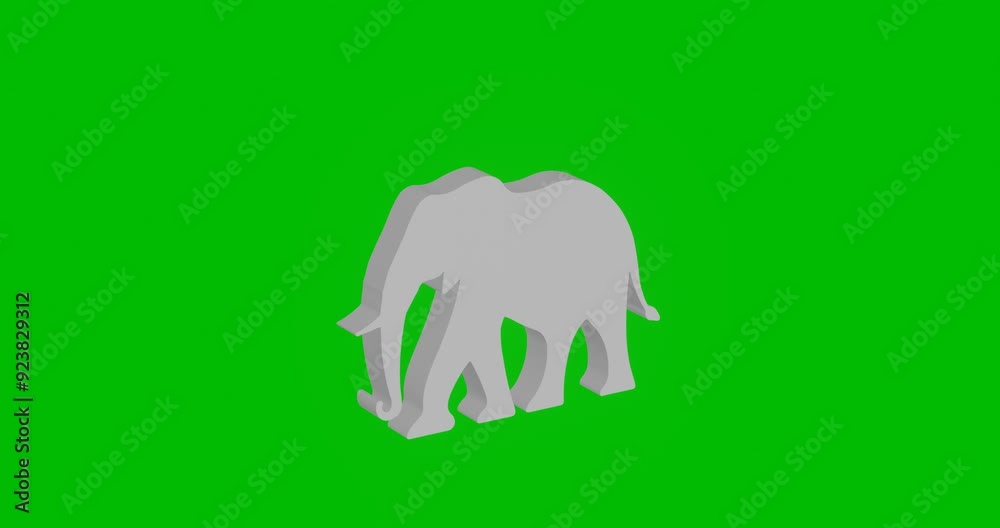 Animation of rotation of a white elephant with shadow. Simple and complex rotation. Seamless looped 4k animation on green chroma key background Animation of rotation of a white elephant with shadow. Simple and complex rotation. Seamless looped 4k animation on green chroma key background