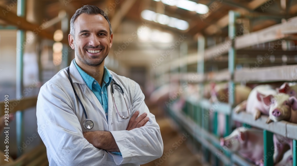 The veterinarian and pigs