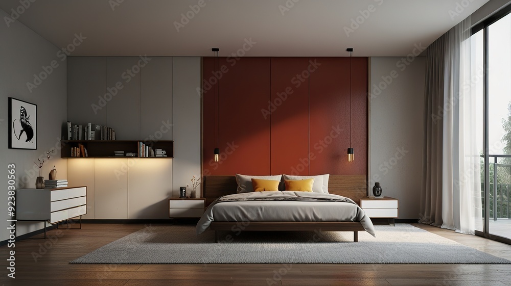 Modern Interior With Bright Wall, Living room, Bed room, kitchen, House Plants Modern Interior With Bright Wall, Living room, Bed room, kitchen, House Plants
