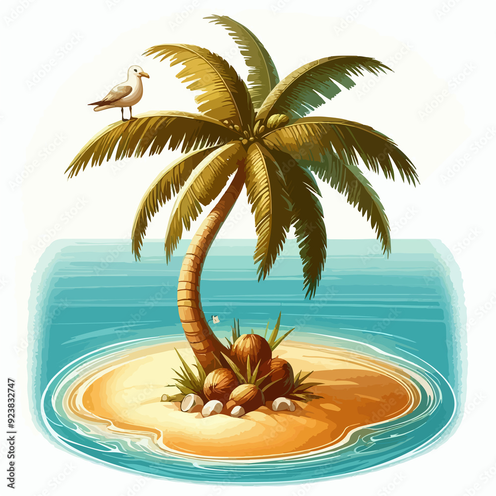 Obraz premium tropical island with coconut tree